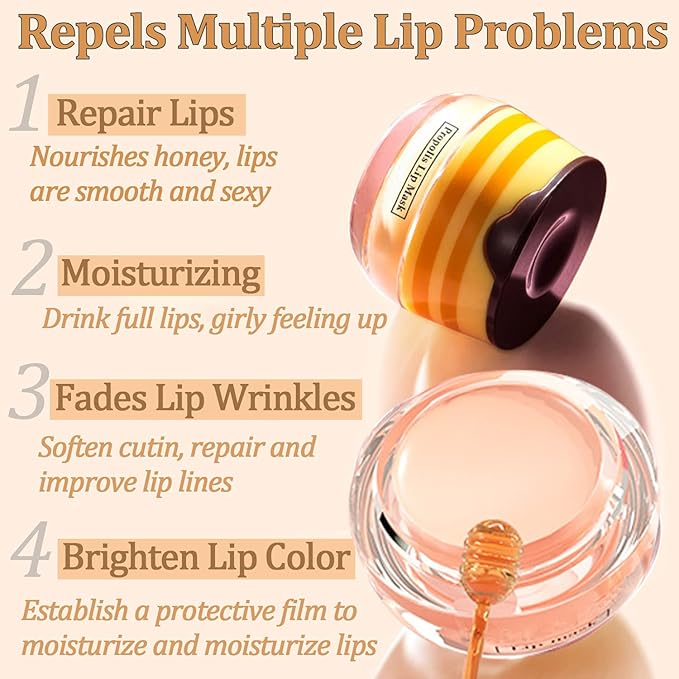 4PCS Bee Lip Balm Lip Mask Wrinkle