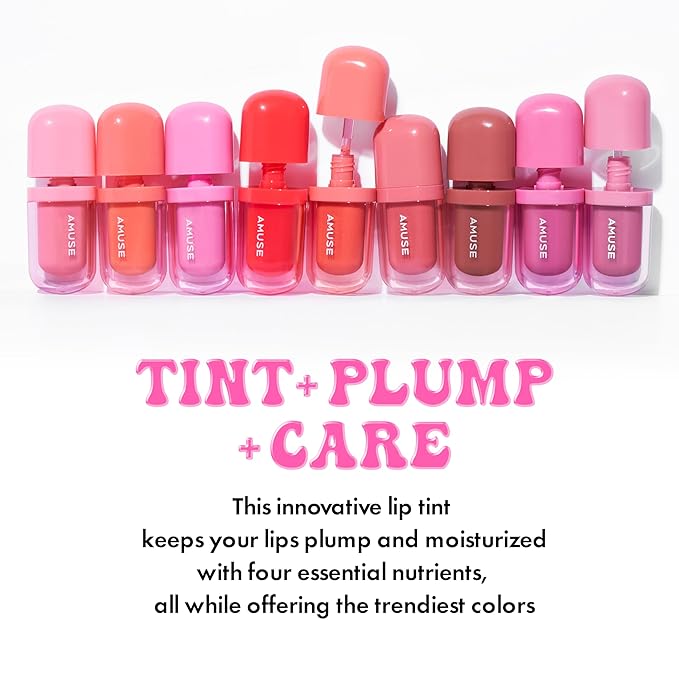 Amuse SEOUL BEBE TINT - 06 PINK FIG | 24-hour Long-lasting Lip Stain, Plumping, Hydrating, Moisturizing, No Peel Off, Lip Care, Treatment, Non Sticky, Korean Lip Tint for Dry Lips