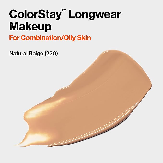 Revlon Liquid Foundation, ColorStay Face Makeup for Combination Beige ((220), 1.0 oz
