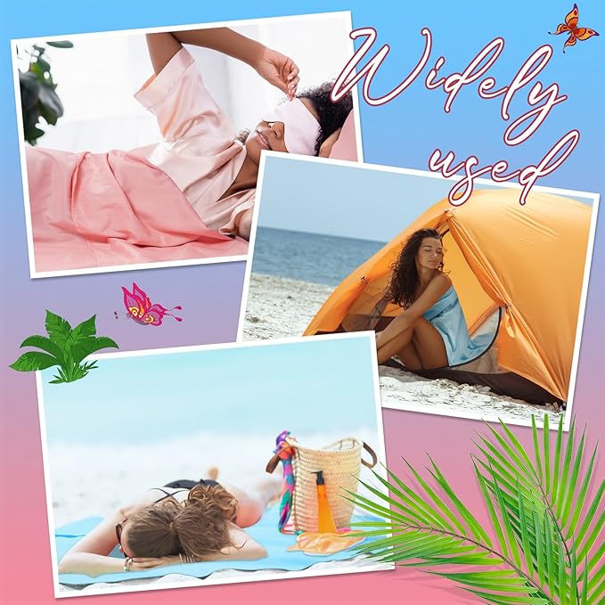 Irenare 2 Pcs Self Tanning Sleep Sack Self Tanning Sheets Protector Self Tan Sleep Bag Protect Sheets from Self Tanner Travel Camping Sheet Sleep Bag for Outdoor Travel Hotels(Pink, Blue)