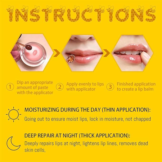 3PCS Lip Balm Honey Pot, Honey Sleeping
