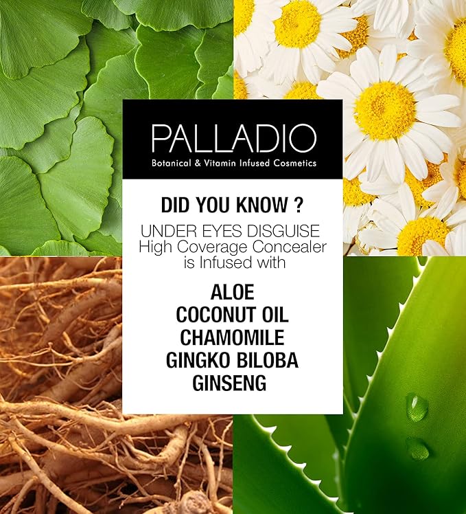 Palladio Full Coverage Concealer, Under Eyes Disguise, Creamy Peach Tea