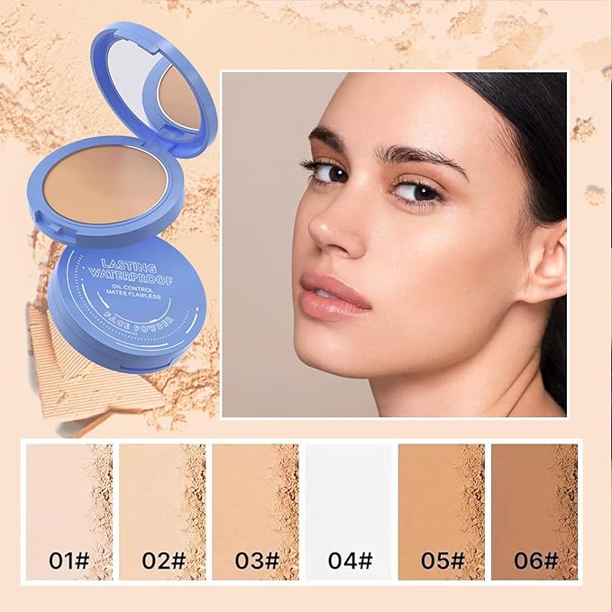 Oil Control Face Pressed Powder,Matte Smooth Flawless Setting 0.35Oz