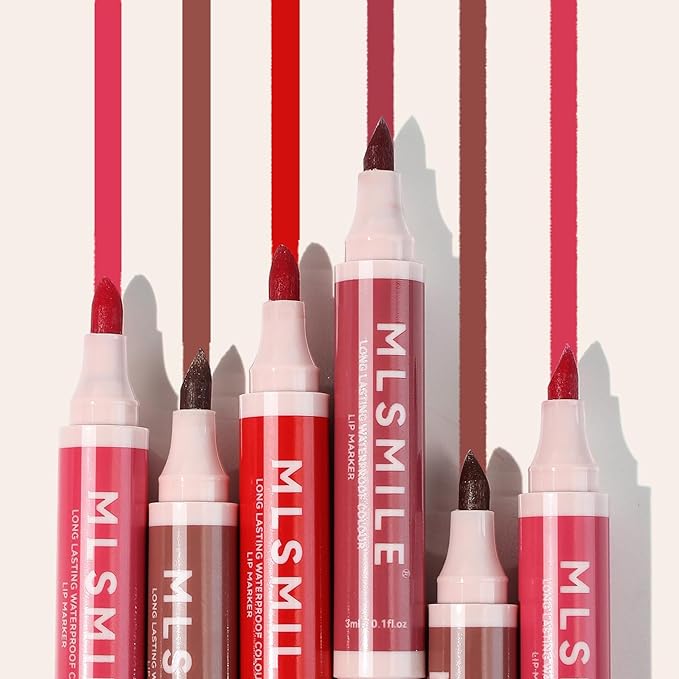 Red Lip Marker Lip Stain Long Lasting Waterproof Lip Liner Pencil, Hydrating, Transfer-proof Highly Pigmented Color Matte Lipstick Precise Liquid Lip Liner, Lightweight Matte Finish (04# RED)