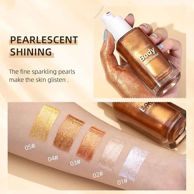 Moisturizing Body Luminizers 5 Colors Smooth and Shimmer Bronze Gold) 40ml
