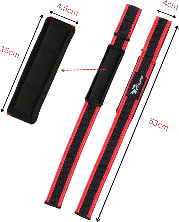 TelliSports Padded Wrist Straps Anti Slip Cotton Gym