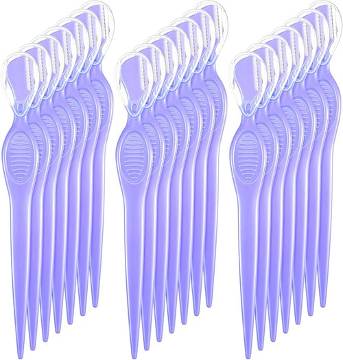 Mudder 21 Pcs Eyebrow Razor Eyebrow Shaver Facial Razor Multipurpose Face Trimmers with Precision Cover for Women Makeup Care Tools(Purple)