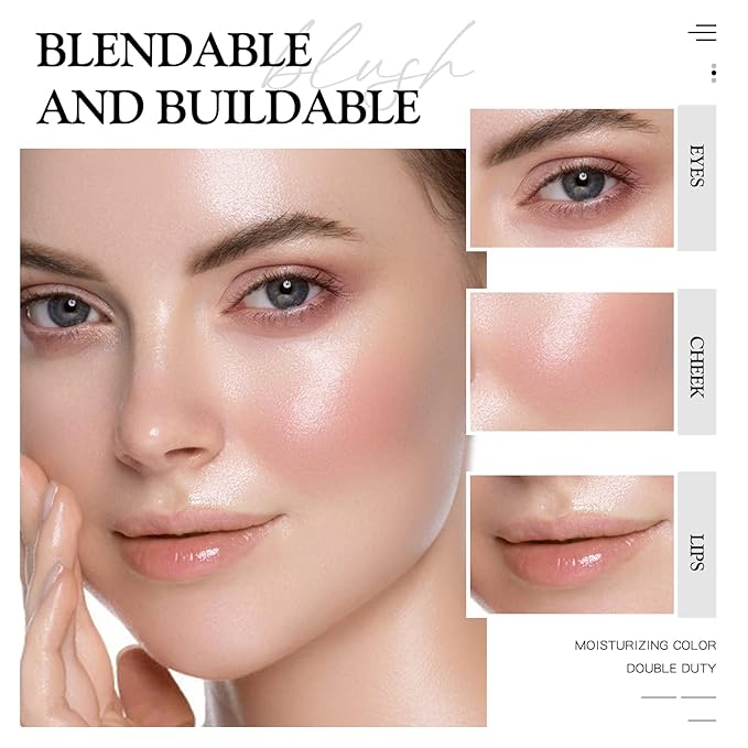 Multi Glow Balm, Cream Blush for Cheeks, Blush Balm, (Dewy) 0.63 Oz