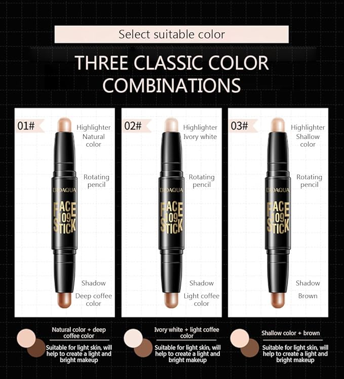 BIOAQUA Play 109 Face Stick Contour Duo 2 SHALLOW COLOR/BROWN)