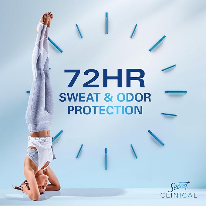 Secret Clinical Strength Dry Spray Antiperspirant Deodorant for Women, 3X Stress Protection, 72hr Sweat & Odor Protection, PH Balancing Minerals, Light & Fresh Scent, 3.8 oz