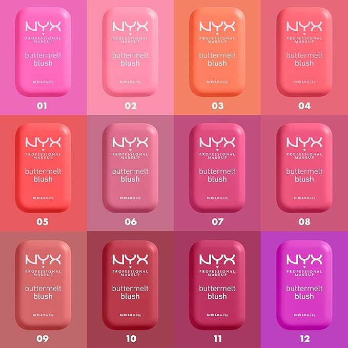 NYX PROFESSIONAL MAKEUP Buttermelt Powder Blush, Fade and With Time