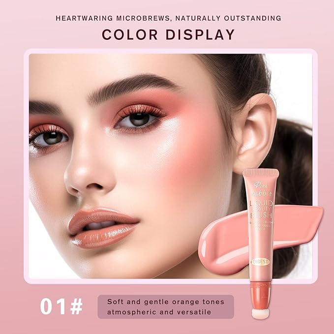 Liquid Blush Beauty Wand Matte Cream Blush Stick Nude Orange)