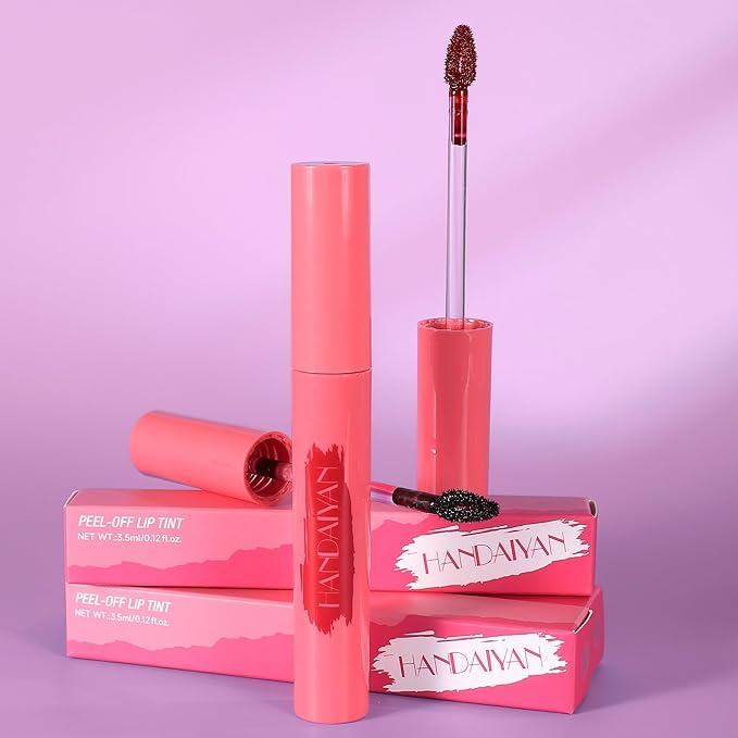 Wonder Blading Lip Stain Peel Off Masque, 6 Colors Tattoo Peel Off Mask, Matte Finish Peel Off Lip Stain, Waterproof & Transfer Proof Nude Lip Tint, Lip Tatoo Peel Lip Tint, 01# Orange Red