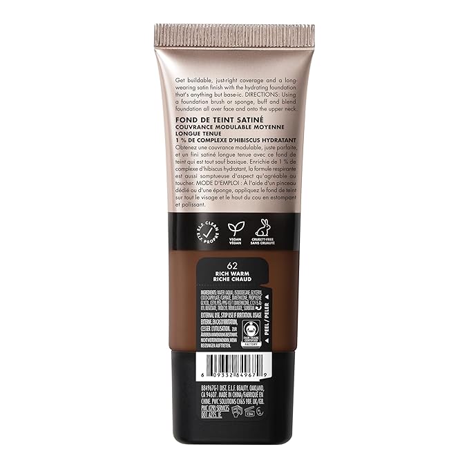 e.l.f. Soft Glam Foundation, Medium Coverage, Long-Lasting & Rich Warm