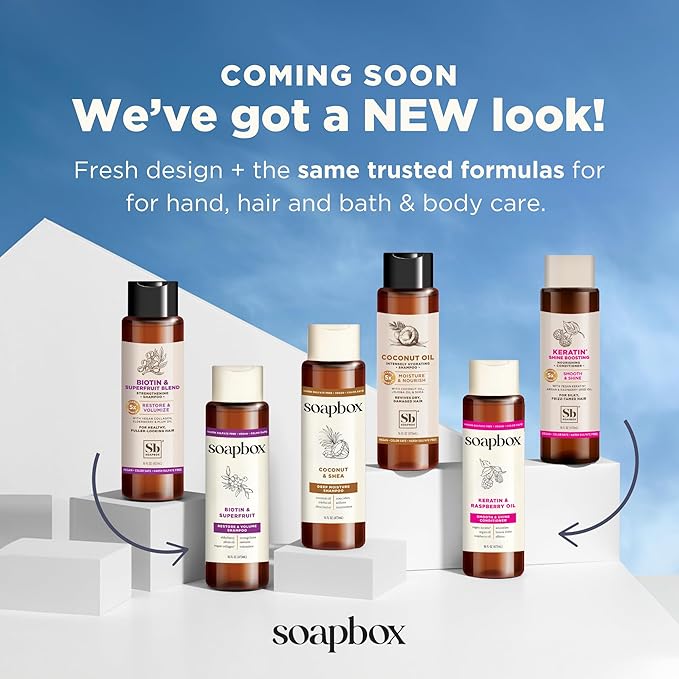 Soapbox Tea Tree Shampoo and Conditioner Set, Scalp Balancing with Tea Tree Oil, Jojoba Oil, Aloe and Shea Butter to Clean and Purify for All Hair Types, 1 Liter Each (Pack of 2)