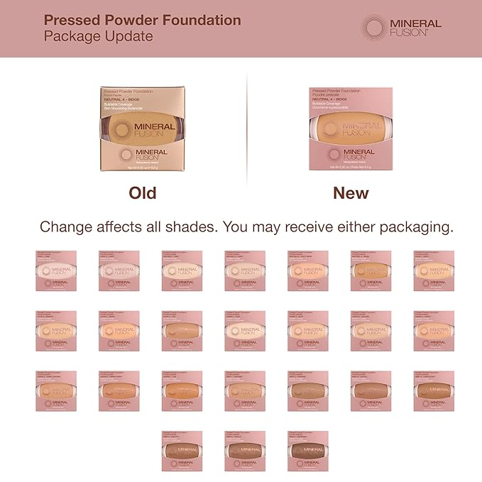 Mineral Fusion Pressed Powder Foundation, Warm 2 - Hypoallergenic, Cruelty-Free, 0.32 Oz