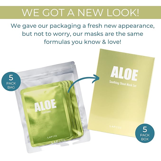 LAPCOS Aloe Sheet Mask, Daily Face Calm
