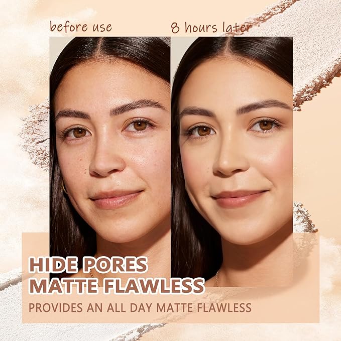 Oil Control Face Pressed Powder,Matte Smooth Flawless Setting 0.35Oz