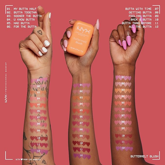 NYX PROFESSIONAL MAKEUP Buttermelt Powder Blush, Fade and With Time