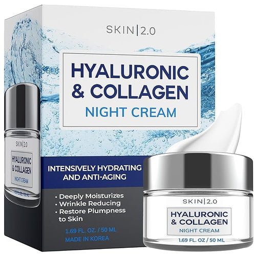 Korean Hyaluronic Acid & Collagen Face Moisturizer - Dermatologist Tested, Ultra Hydrating, Anti-Aging, Clean Beauty, Cruelty-Free Korean Skincare for All Skin Types - 1.69 Fl oz