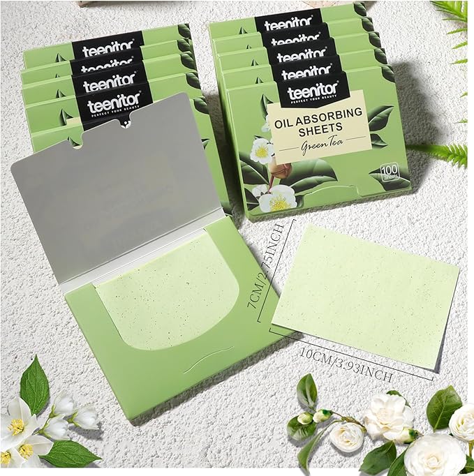 Teenitor Oil Blotting Sheets for Face, 2400 Sheets Large 10cmx7cm