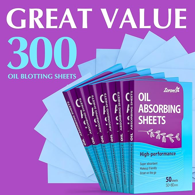 Premium Oil Absorbing Sheets for Face - 6 Oily Skin