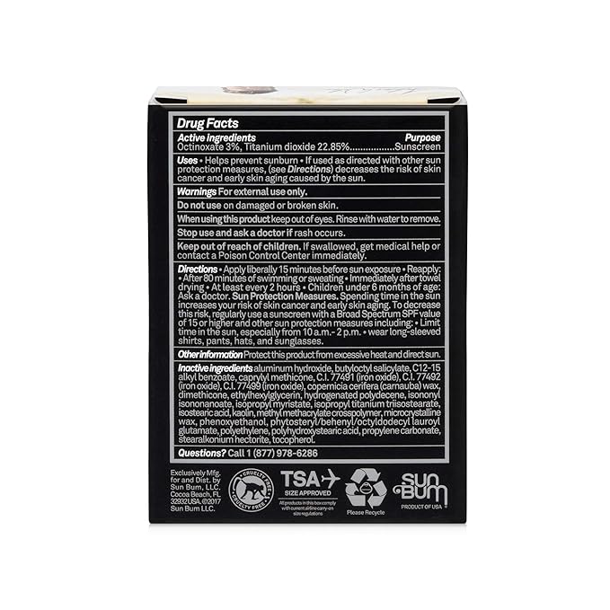 Sun Bum Signature SPF 50 Tinted Sunscreen Face Stick | Vegan and Hawaii 104 Reef Act Compliant (Octinoxate & Oxybenzone Free) Broad Spectrum UVA/UVB Sunscreen | .45 oz