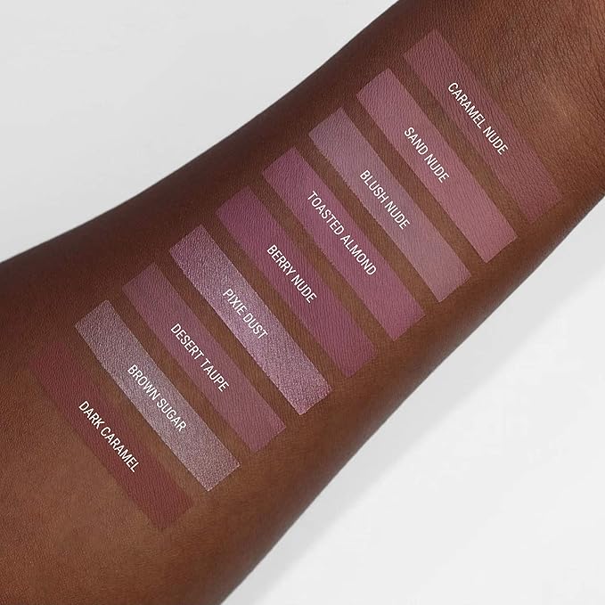 Aromi Metallic Liquid Lipstick | Smear and Smudge Proof, Long-lasting, Waterproof, Dusty Rose Lip Color with Shimmery Finish, Gluten and Paraben Free (Pixie Dust)