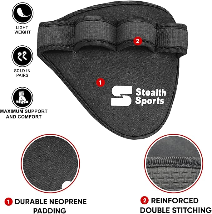 Weight Lifting Gym Grip Pads Non-Slip Neoprene Pull