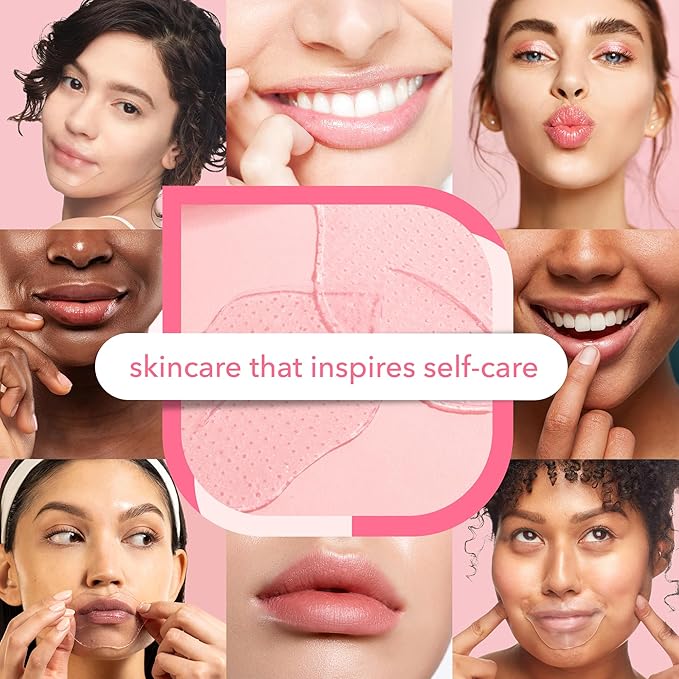 Patchology Rosé Gel Lip Mask - Overnight Lip Sleeping Mask with Resveratrol & Hyaluronic Acid for Moisturizing & Hydrating Dry Lips - Strawberry Scented Lip Care Solution (5 Count)
