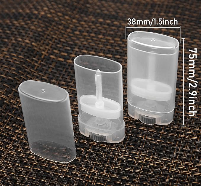 100PCS 15ML Transparent Empty Oval Deodorant