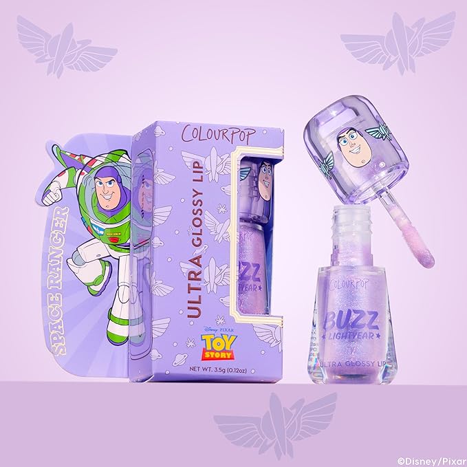 ColourPop x Toy Story Ultra Glossy Lip Gloss - High-Shine, Non-Sticky & Hydrating Lip Gloss with a Flexible Paddle Applicator - Sheer, Lavender Finish - Buzzin About (0.12 oz)