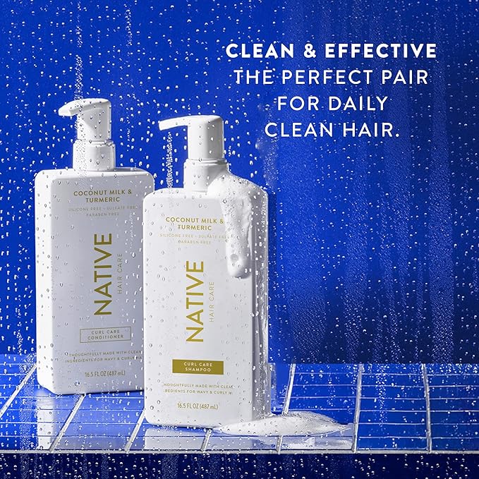 Coconut & Turmeric Shampoo and Conditioner Contain Naturally Derived Ingredients | All Hair Types, Color & Treated, Fine to Dry Damaged, Sulfate & Dye Free - 2-Pack