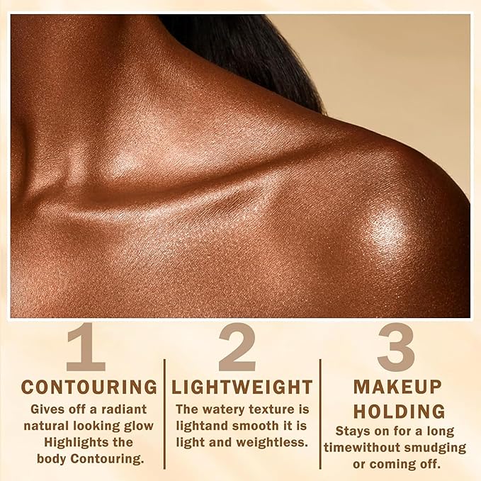 Shimmer Body Luminizer 5 Color Waterproof Smooth Face 80 ML
