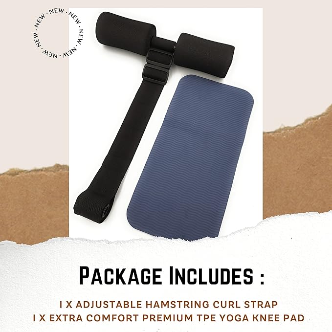 Nordic Hamstring Curl Strap with Knee Pad -