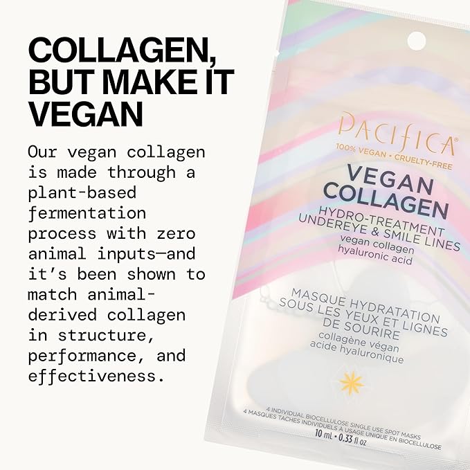 Pacifica Undereye & Smile Mask Set – Vegan Collagen Hydro Treatment with Hyaluronic Acid, Hydrating for Dark Circles, Dry & Combination Skin, Vegan & Cruelty-Free, 2 Pieces