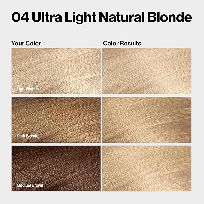 Revlon ColorSilk with Bond Repair Complex, Blonde Permanent Hair Color, 100% Gray Coverage, Ammonia Free Hair Dye, Vegan Keratin, 04 Ultra Light Natural Blonde (Pack of 3)