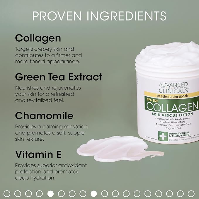 Advanced Clinicals Collagen Body Cream Moisturizer Hydrating