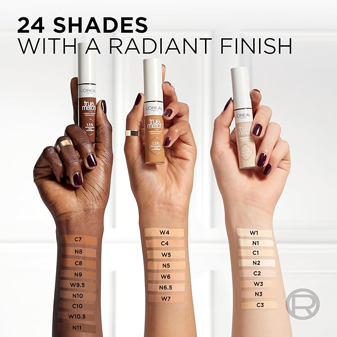 L’Oréal Paris True Match Radiant Serum Concealer, Brightening Caffeine, W4, 0.33 Oz