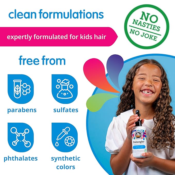 SoCozy 2-in-1 Detangler & Leave In Conditioner Spray (8 Fl Oz, Pack Of 2) - Hair Detangler & Conditioner for Kids with Keratin, Soy Protein & Kiwi Extract