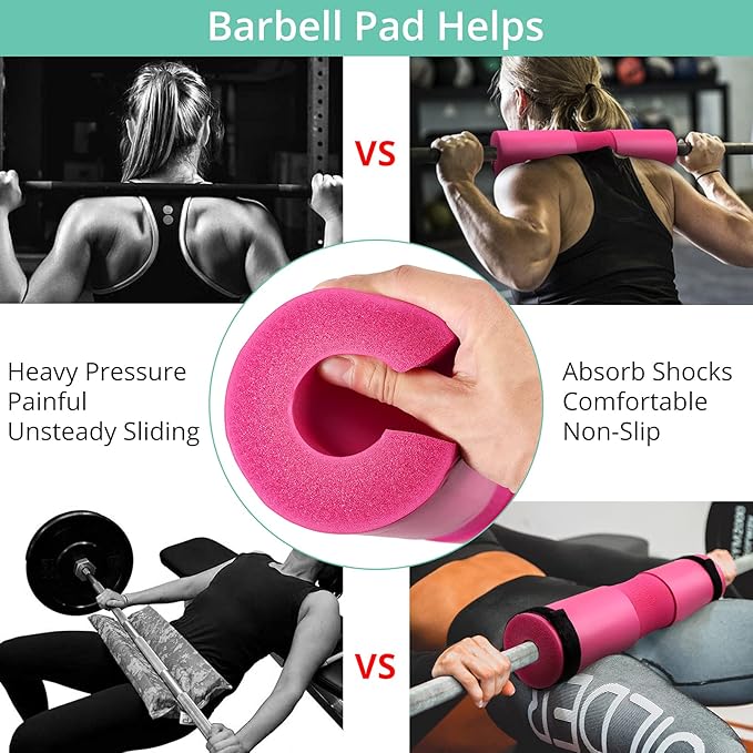 VINTEAM Barbell Pad Set for Squats Hip Thrusts 2 Gym 2 Hip