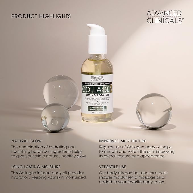 Advanced Clinicals Collagen Body Cream Moisturizer Hydrating