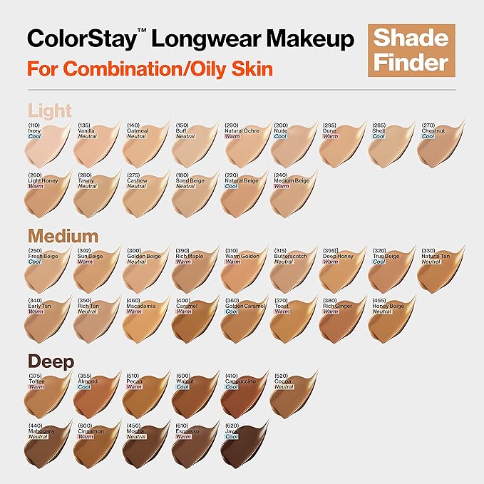 Revlon Liquid Foundation, ColorStay Face Makeup for Combination Buff (150), 1.0 Oz