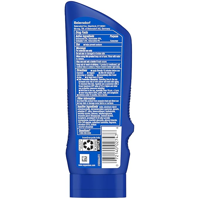 Coppertone SPORT Sunscreen SPF 50 Lotion, Water Resistant Sunscreen, Body Sunscreen Lotion, 7 Fl Oz