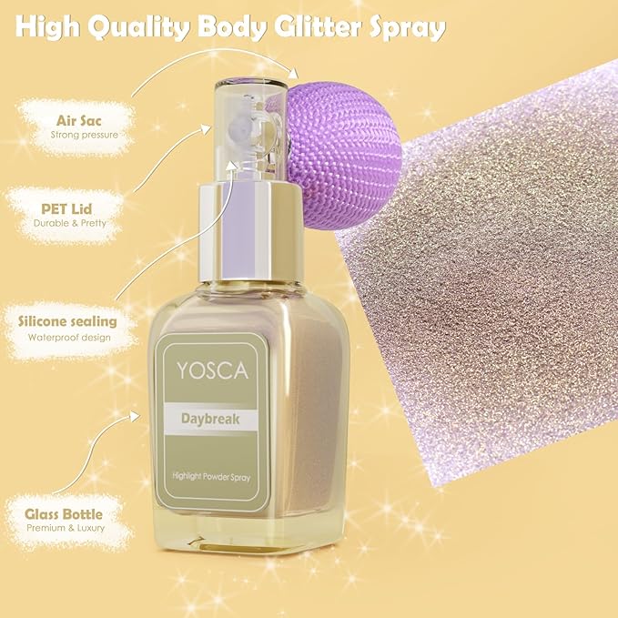 Highlighter Powder Spray, 20ML Cosmetic Grade High Gloss 20ML