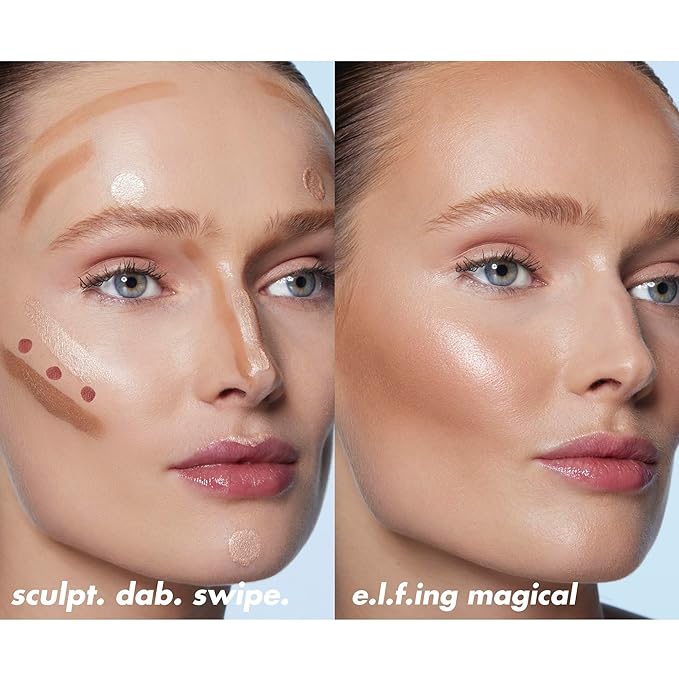 e.l.f. Halo Glow Highlight Beauty Wand, Liquid Highlighter Cruelty-free,Champagne Campaign