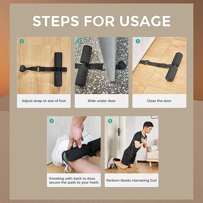 Nordic Hamstring Curl Strap with Knee Pad -