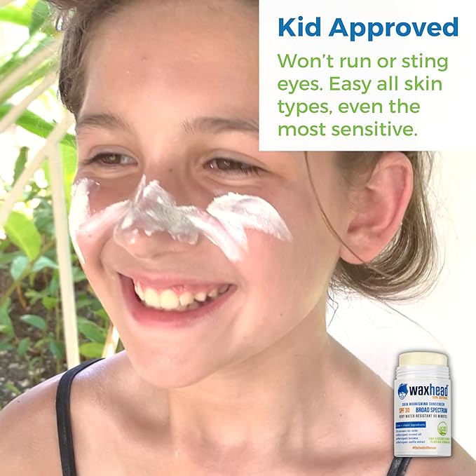 Waxhead Coral Reef Safe Sunscreen Stick - Zinc Oxide Sunscreen, Tattoo Sunscreen Stick Mineral Sunscreen Face Sunscreen Stick, Baby Sunscreen Stick, Sunblock Stick, Biodegradable Sunscreen