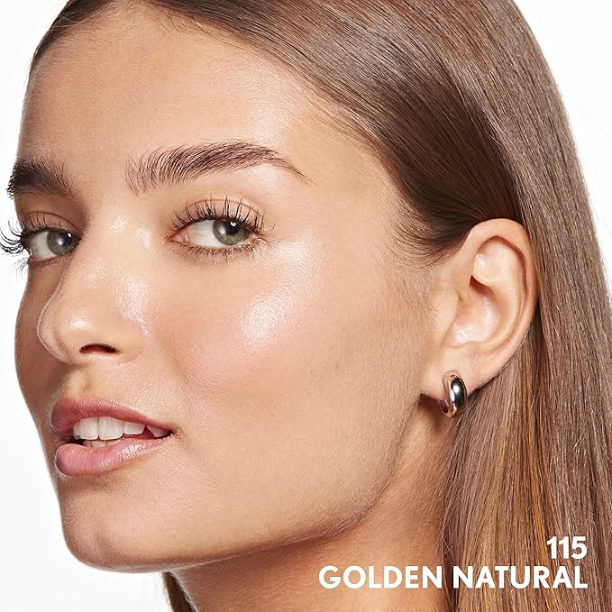 COVERGIRL Clean Invisible Foundation Makeup, Dewy & Glowy Finish, Buildable Coverage, Skin-Like Smooth Look, Vegan, Golden Natural, 1oz
