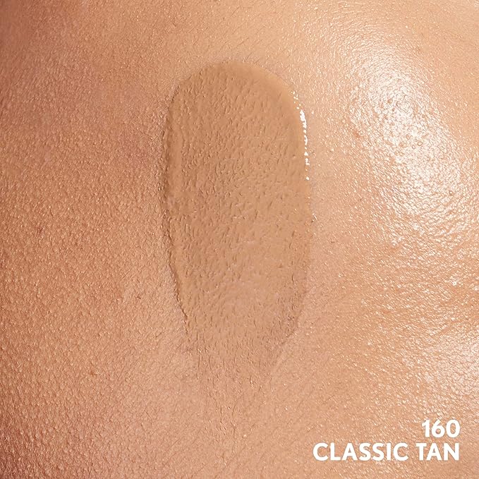 COVERGIRL Clean Invisible Foundation Makeup, Dewy & Glowy Natural Finish, Buildable Coverage, Skin-Like Smooth Look, Vegan, Classic Tan, 1oz